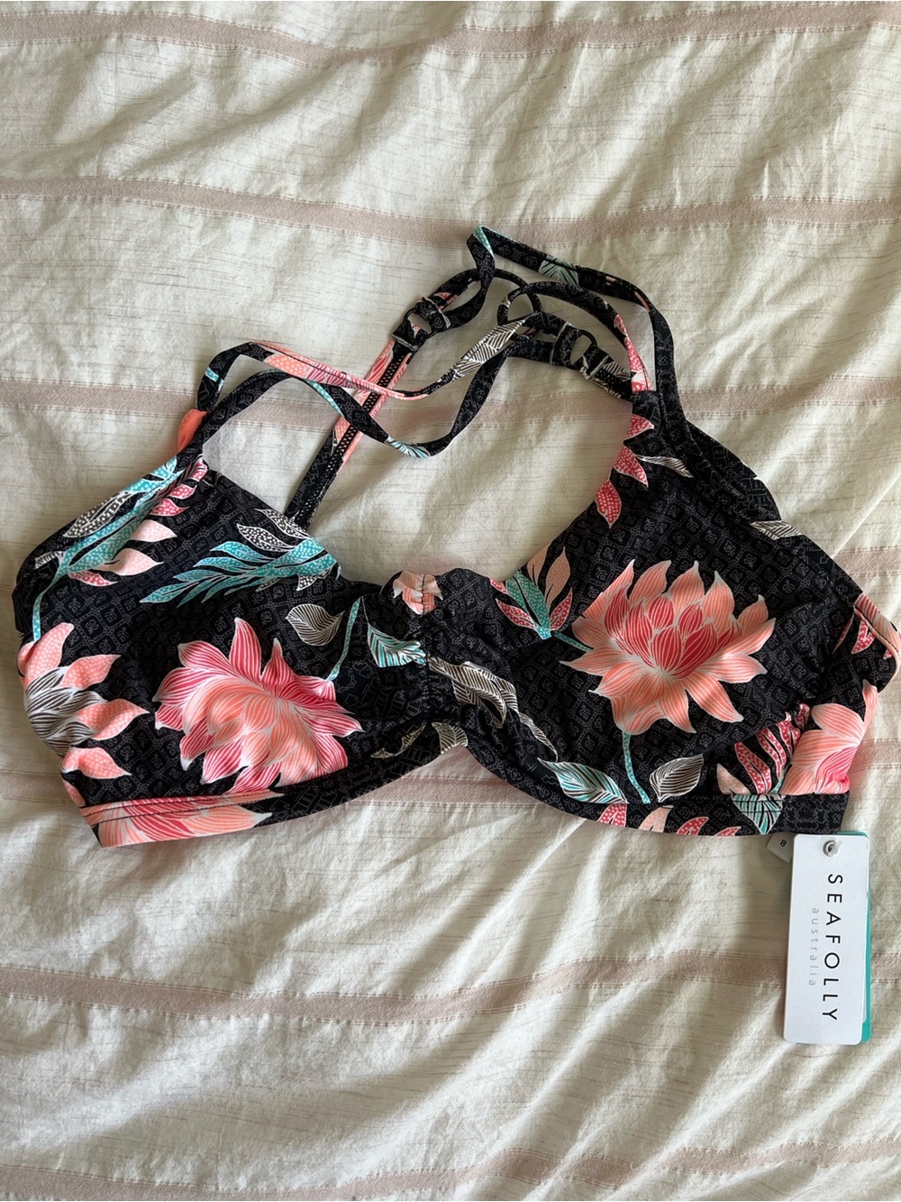 NWT Seafolly Underwire Floral Bikini Top UK 8 US 4 F Cup